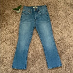 Madewell Blue Jeans Petite Short Cropped Flare Bootcut
